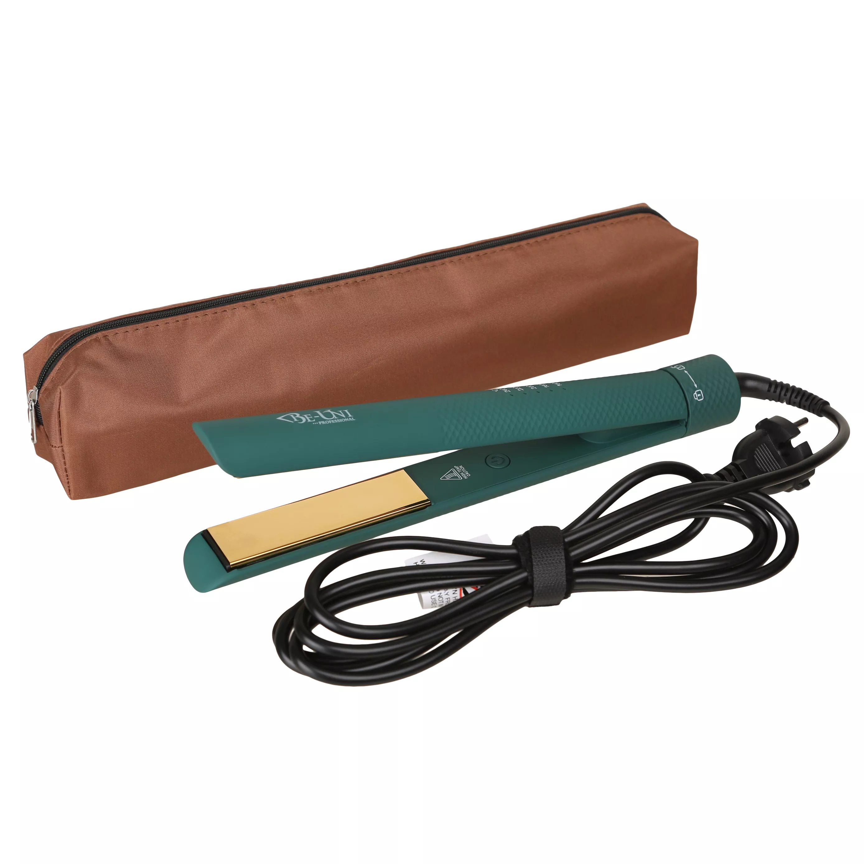 Утюжок для волос Be-Uni Professional GOLD TITAN V069 изумрудного цвета.
